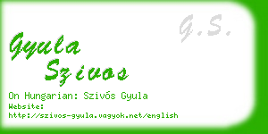 gyula szivos business card